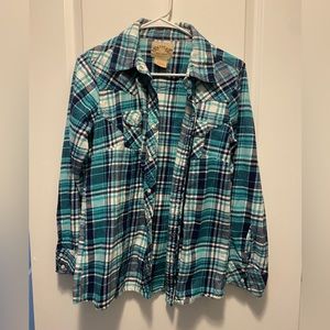 Teal Plaid Shirt